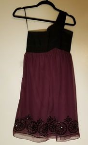 SOLD One strap purple and black dress